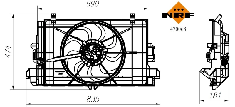 Ventilateur, refroidissement du moteur NRF 470068