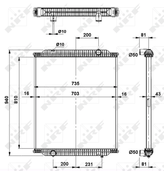 Radiateur, refroidissement du moteur NRF 519563