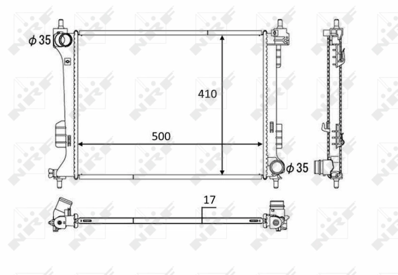 Radiateur, refroidissement du moteur NRF 58451