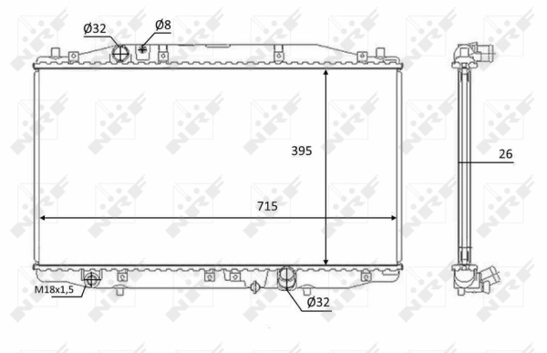 Radiateur, refroidissement du moteur NRF 58452