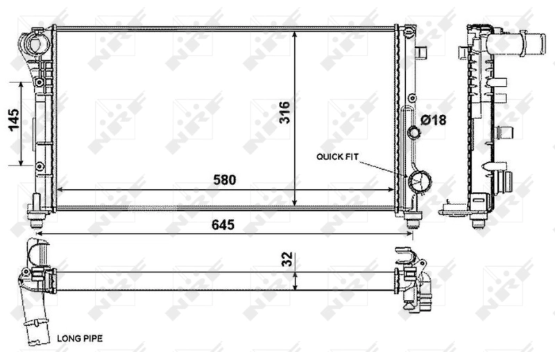 Radiateur, refroidissement du moteur NRF 58376