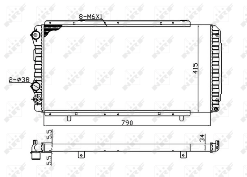 Radiateur, refroidissement du moteur NRF 52062A