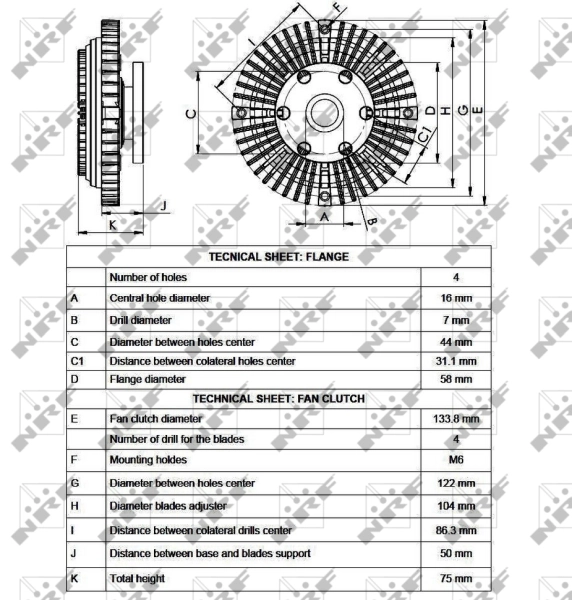 Муфта вентилятора радіатора NRF (49524)