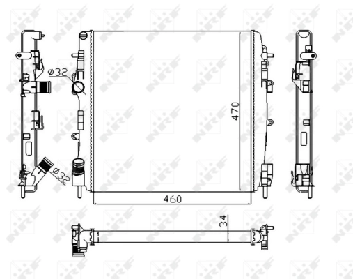 Radiateur, refroidissement du moteur NRF 58317A