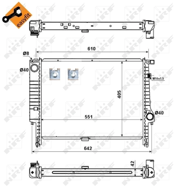 Radiateur, refroidissement du moteur NRF 58117