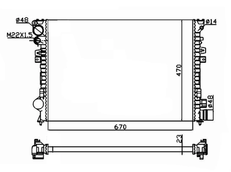 Radiateur, refroidissement du moteur NRF 58958A