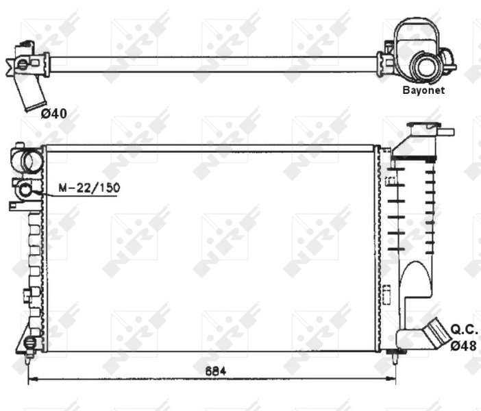 Radiateur, refroidissement du moteur NRF 58183