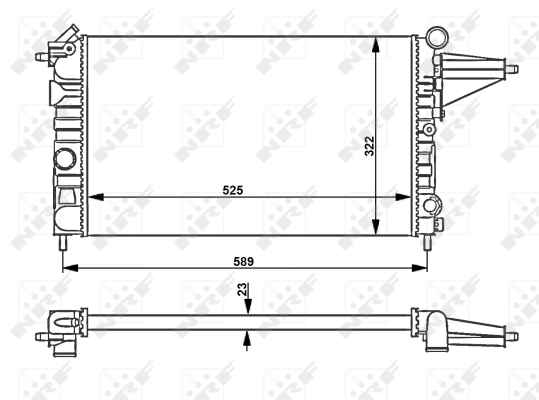 Radiateur, refroidissement du moteur NRF 58775