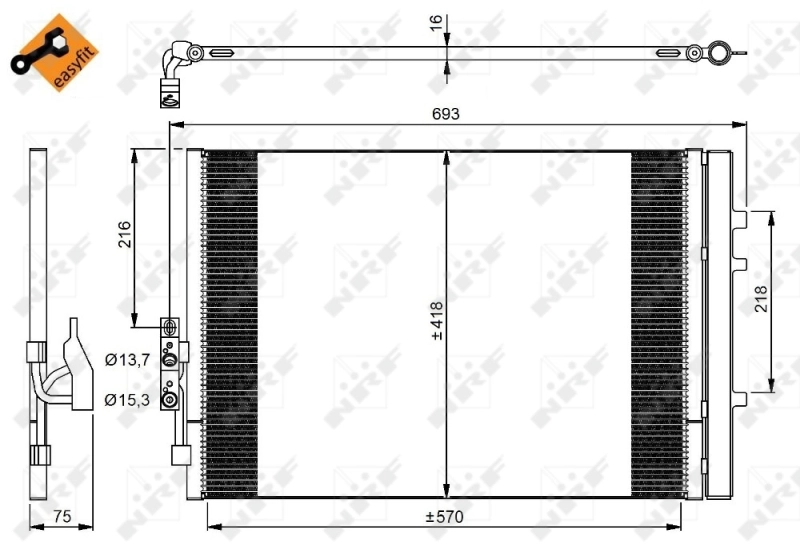 Condenseur, climatisation NRF 350035