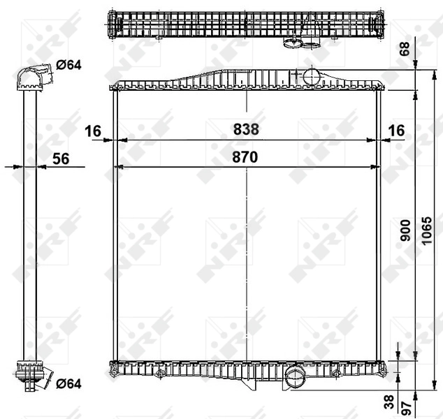 Radiateur, refroidissement du moteur NRF 519702