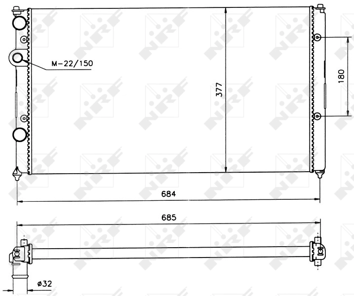 Radiateur, refroidissement du moteur NRF 58093