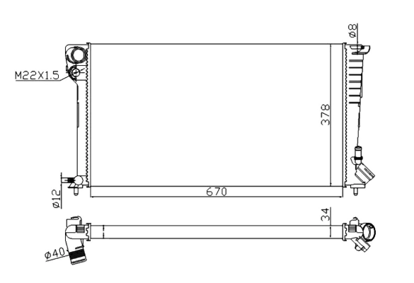 Radiateur, refroidissement du moteur NRF 509510A