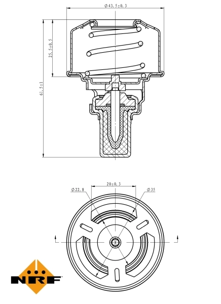 Thermostat, liquide de refroidissement NRF 725177