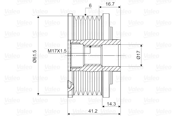Poulie roue libre, alternateur VALEO 588009