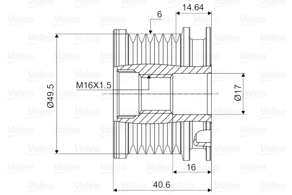 Poulie roue libre, alternateur VALEO 588014
