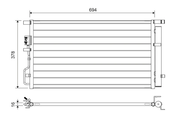 Condenseur, climatisation VALEO 822614