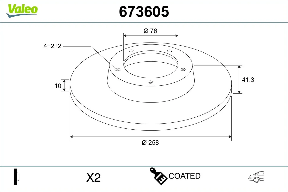 Disque de frein VALEO 673605