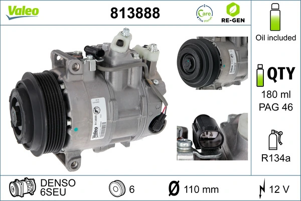 Compresseur, climatisation VALEO 813888