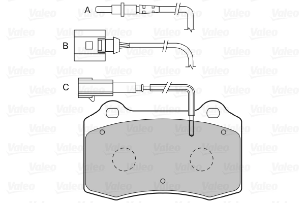 Kit de plaquettes de frein, frein à disque VALEO 601422