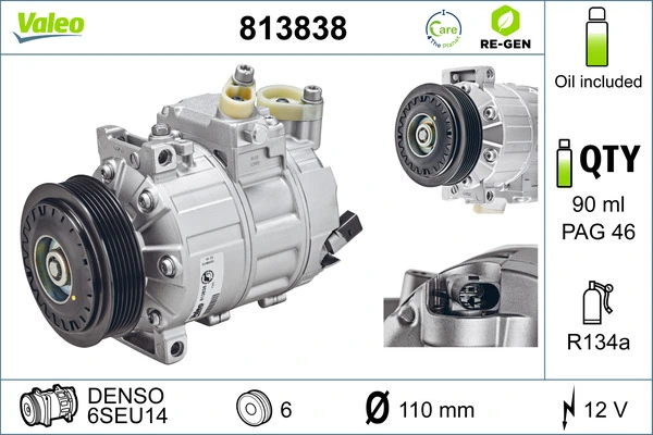 Compresseur, climatisation VALEO 813838