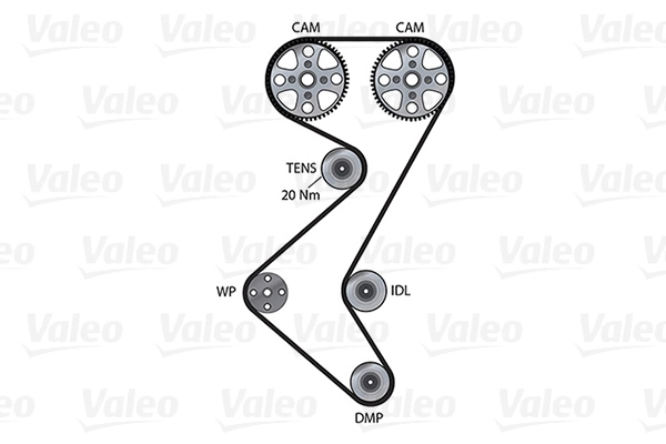 Pompe à eau + kit de courroie crantée VALEO 614695