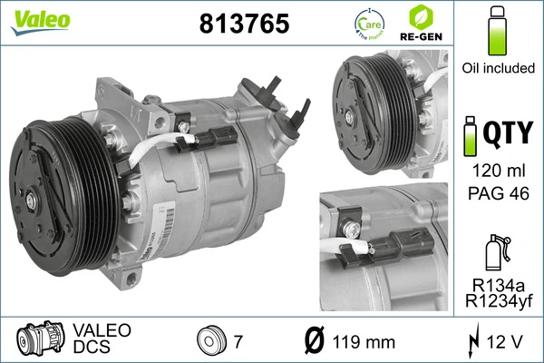 Compresseur, climatisation VALEO 813765