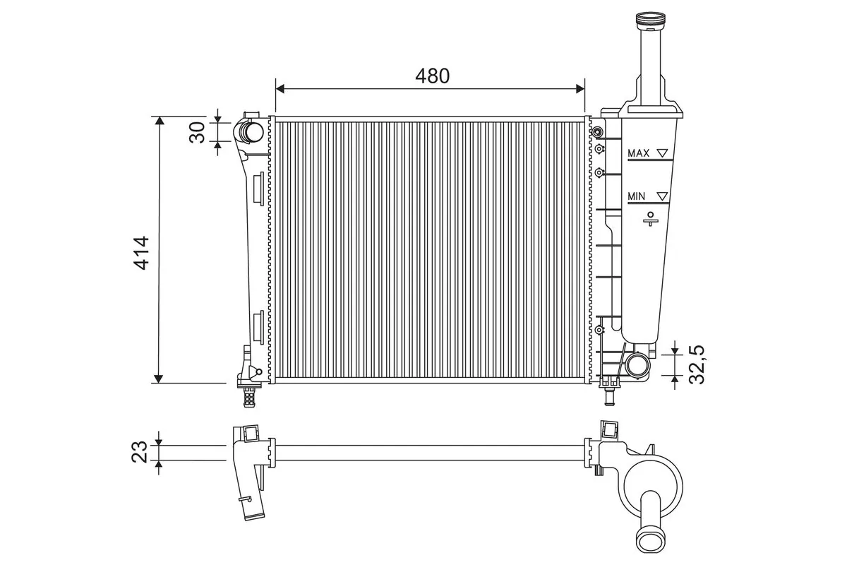 Radiateur, refroidissement du moteur VALEO 701184