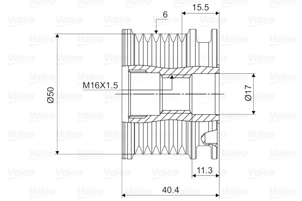 Poulie roue libre, alternateur VALEO 588020