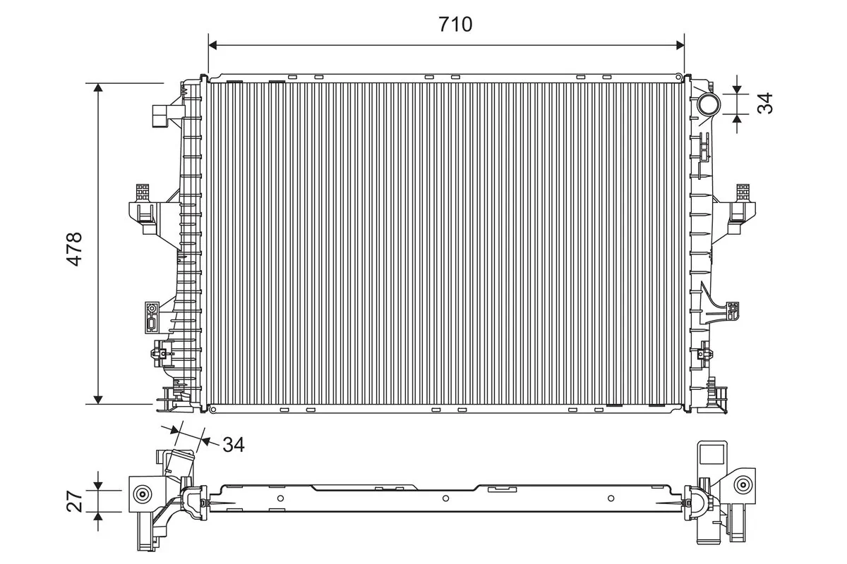 Radiateur, refroidissement du moteur VALEO 701390