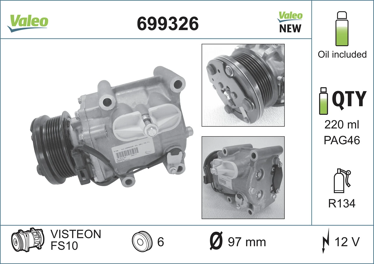 Compresseur, climatisation VALEO 699326
