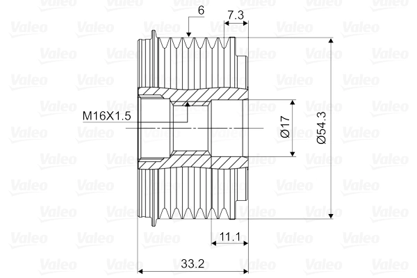 Poulie roue libre, alternateur VALEO 588015