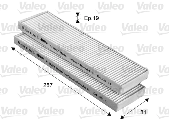 Filtre, air de l'habitacle VALEO 715662