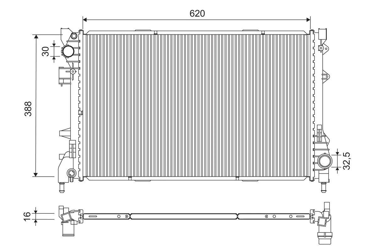 Radiateur, refroidissement du moteur VALEO 701325