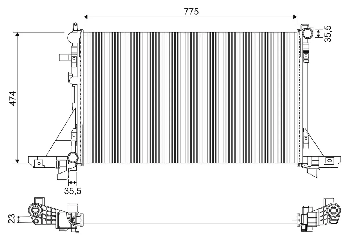 Radiator, engine cooling
