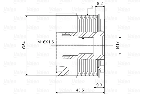 Poulie roue libre, alternateur VALEO 588007