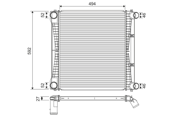 Intercooler, échangeur VALEO 822917