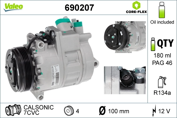 Compresseur, climatisation VALEO 690207