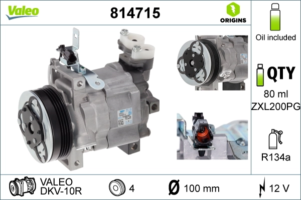 Compresseur, climatisation VALEO 814715