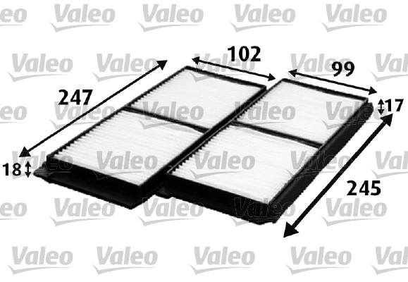 Filtre, air de l'habitacle VALEO 715642
