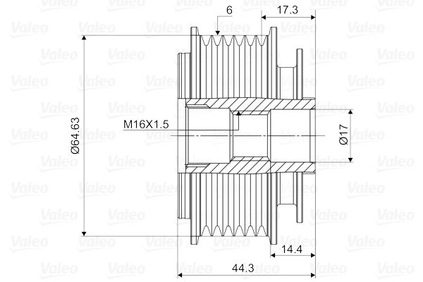 Poulie roue libre, alternateur VALEO 588084