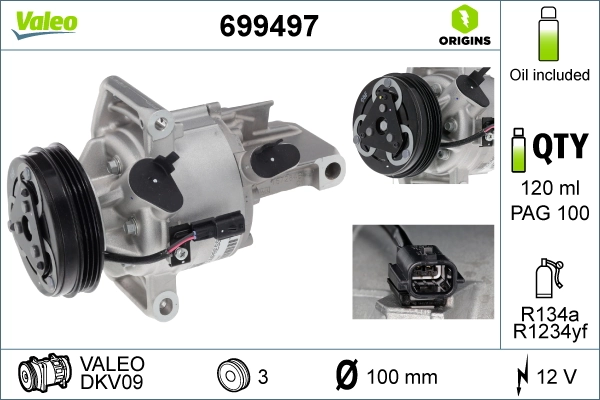 Compresseur, climatisation VALEO 699497