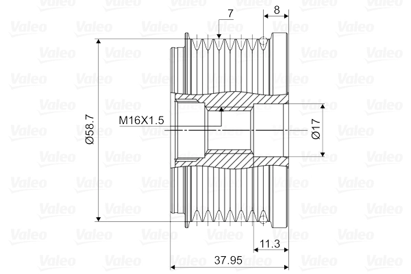 Poulie roue libre, alternateur VALEO 588057