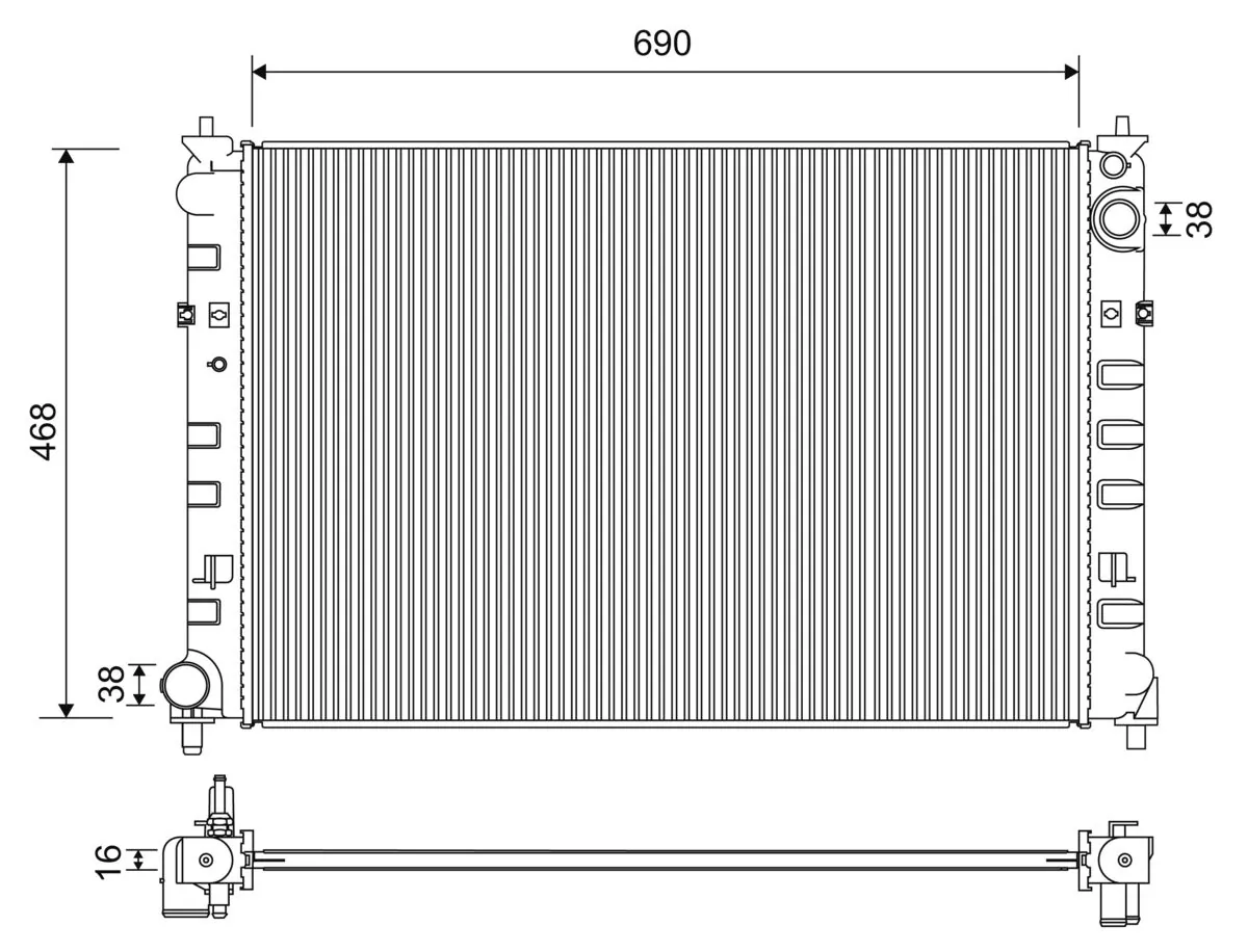 Radiateur, refroidissement du moteur VALEO 701203