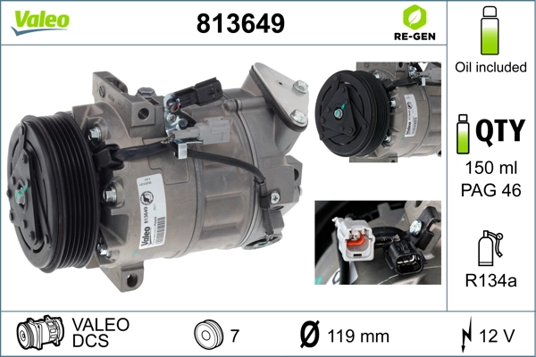 Compresseur, climatisation VALEO 813649