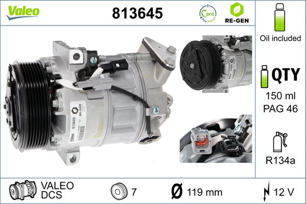 Compresseur, climatisation VALEO 813645