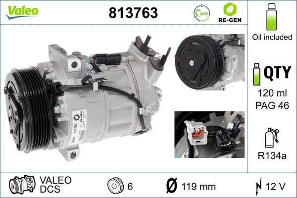 Compresseur, climatisation VALEO 813763