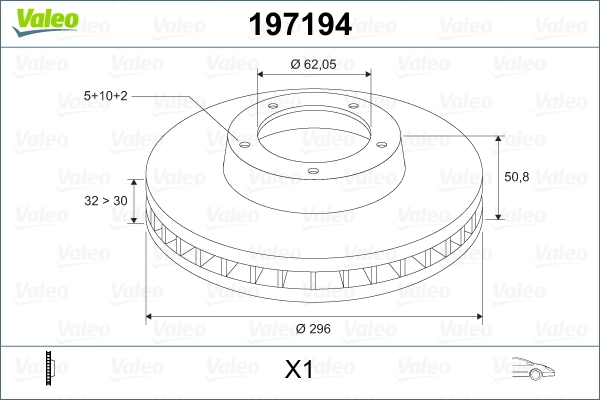 Disque de frein VALEO 197194