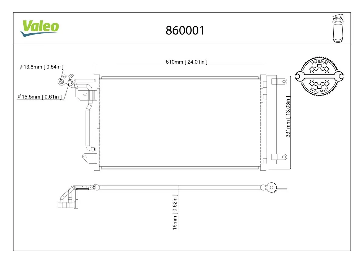 CONDENSEUR CLIMATISEUR VW POLO7 1.2/EBIZA