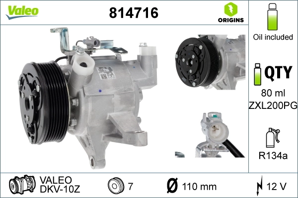 Compresseur, climatisation VALEO 814716