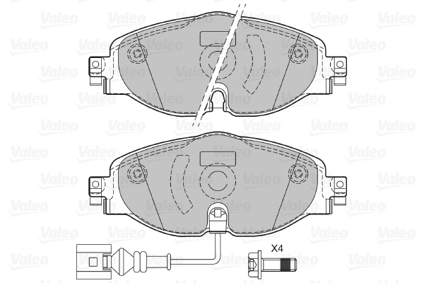Kit de plaquettes de frein, frein à disque VALEO 601328